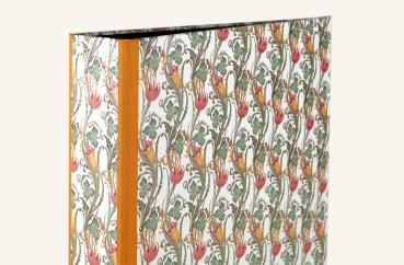 Preview: Ordner Florentiner-Art orange, florales Dekor